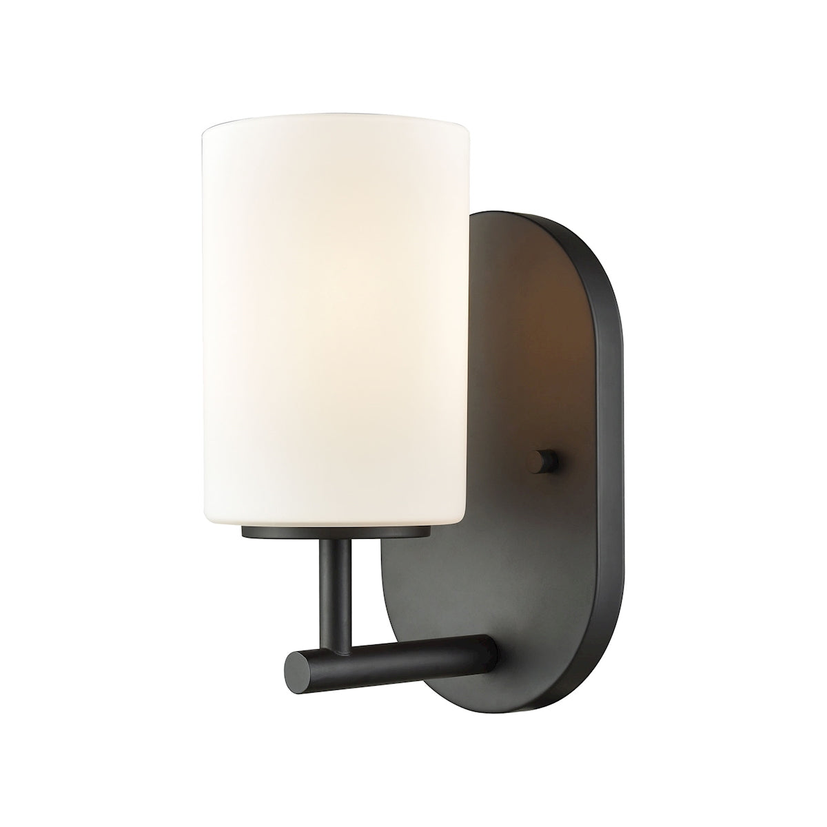 ELK Lighting 57140/1 Pemlico 1-Light Vanity Lamp in Oil Rubbed Bronze with White Glass