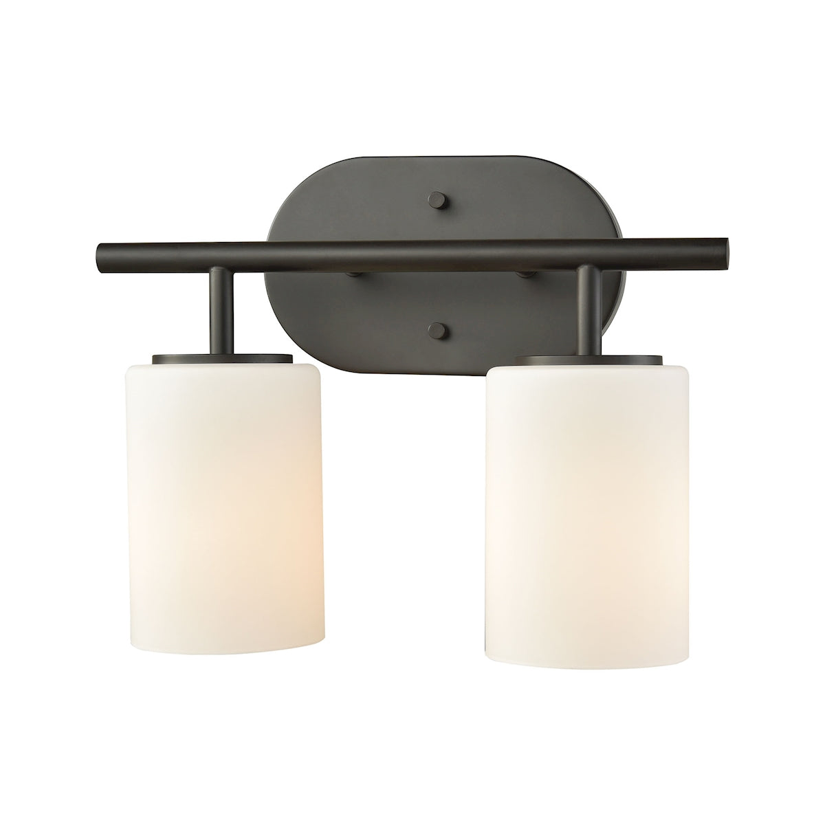ELK Lighting 57141/2 Pemlico 2-Light Vanity Lamp in Oil Rubbed Bronze with White Glass
