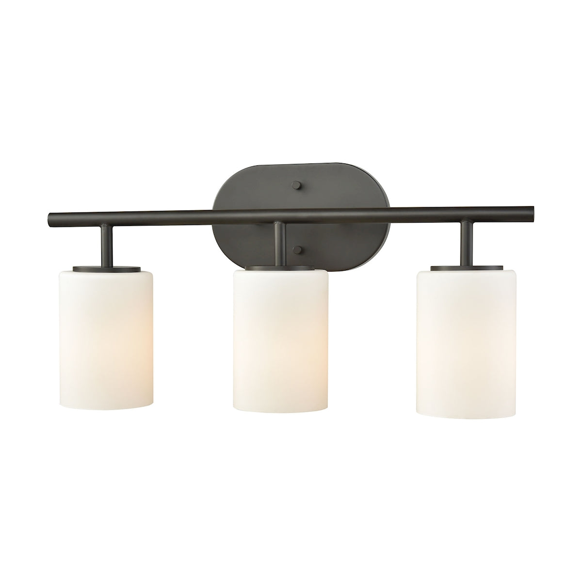 ELK Lighting 57142/3 Pemlico 3-Light Vanity Lamp in Oil Rubbed Bronze with White Glass
