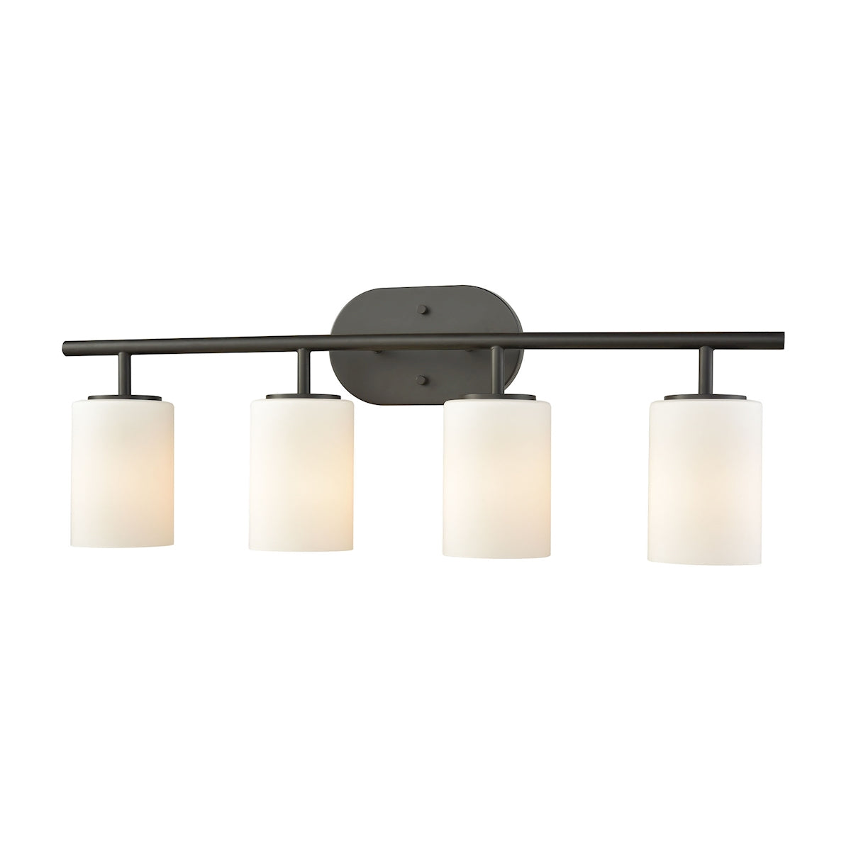 ELK Lighting 57143/4 Pemlico 4-Light Vanity Lamp in Oil Rubbed Bronze with White Glass