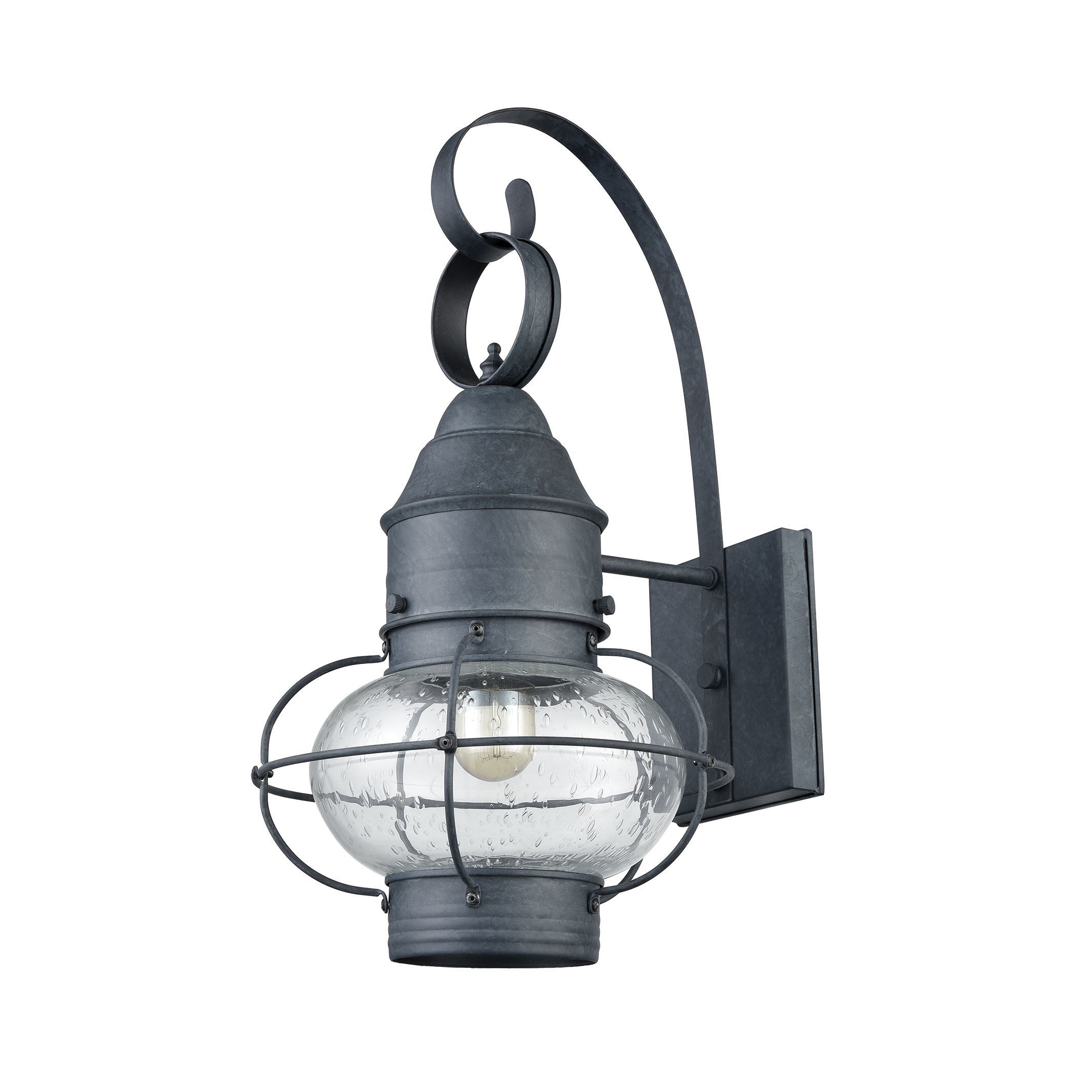 ELK Lighting 57171/1 Onion 1-Light Outdoor Wall Lantern in Aged Zinc