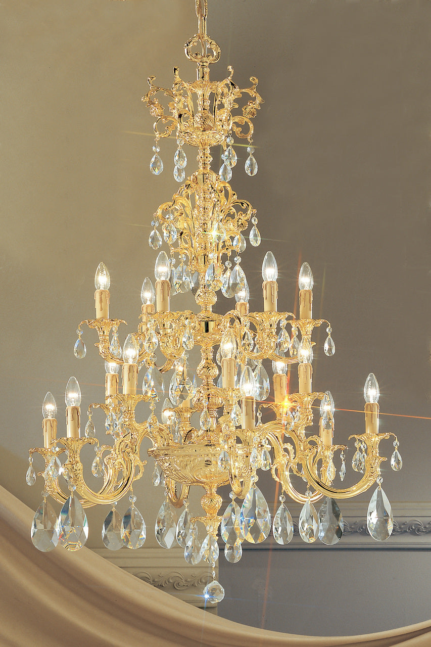 Classic Lighting 5718 G Princeton Cast Brass Chandelier in 24k Gold (Imported from Spain)