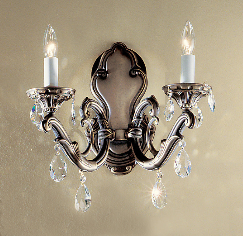 Classic Lighting 57202 RB Princeton II Crystal Wall Sconce in Roman Bronze (Imported from Spain)