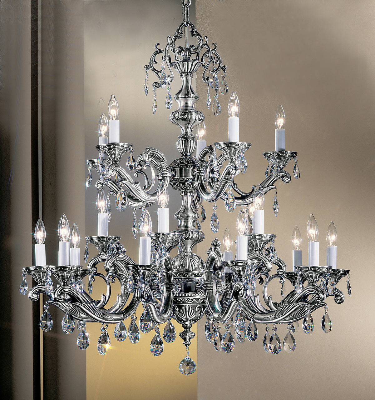 Classic Lighting 57220 MS S Princeton II Crystal Chandelier in Millennium Silver (Imported from Spain)