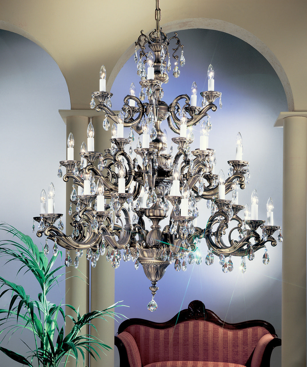 Classic Lighting 57240 MS SC Princeton II Crystal Chandelier in Millennium Silver (Imported from Spain)