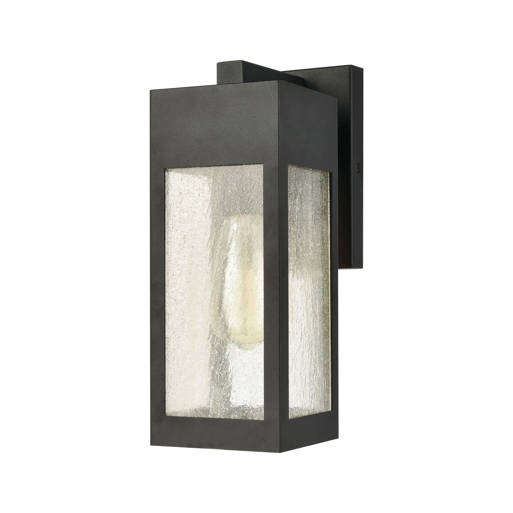 ELK Lighting 57300/1 Angus 1-Light Outdoor Sconce in Charcoal with Seedy Glass Enclosure