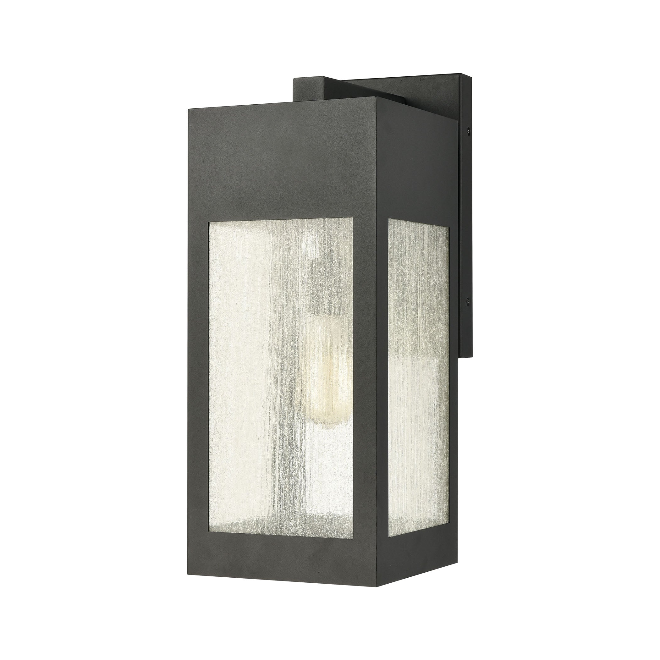 ELK Lighting 57302/1 Angus 1-Light Outdoor Sconce in Charcoal with Seedy Glass Enclosure