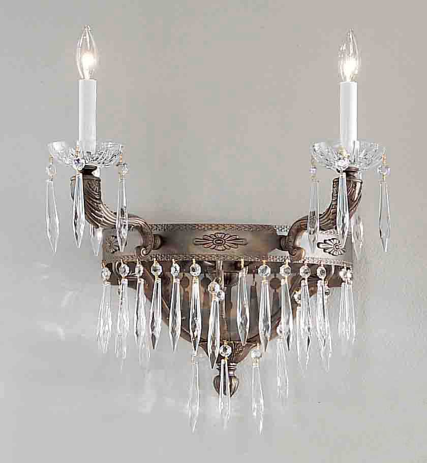 Classic Lighting 57312 AGB AI Duchess Crystal Wall Sconce in Aged Bronze (Imported from Spain)
