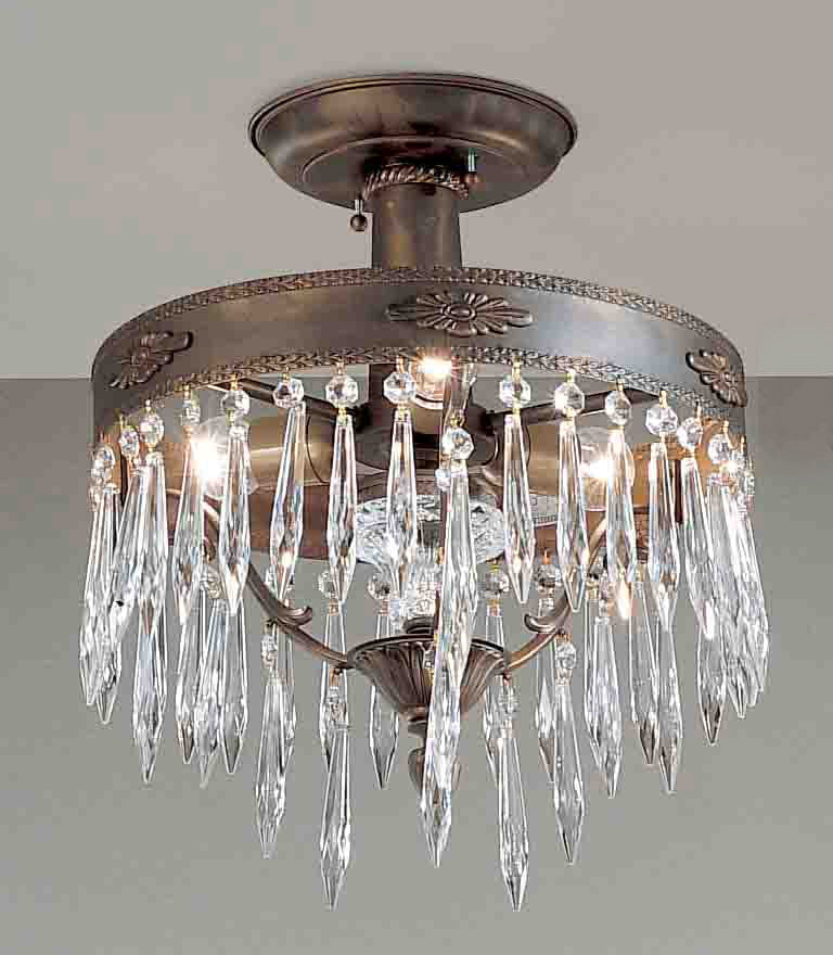 Classic Lighting 57313 AGB AI Duchess Crystal Flushmount in Aged Bronze (Imported from Spain)