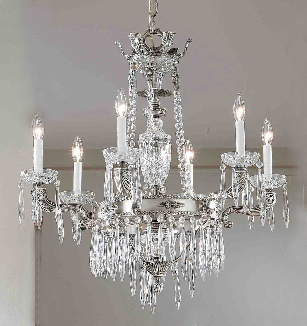 Classic Lighting 57316 MS I Duchess Crystal Chandelier in Millennium Silver (Imported from Spain)