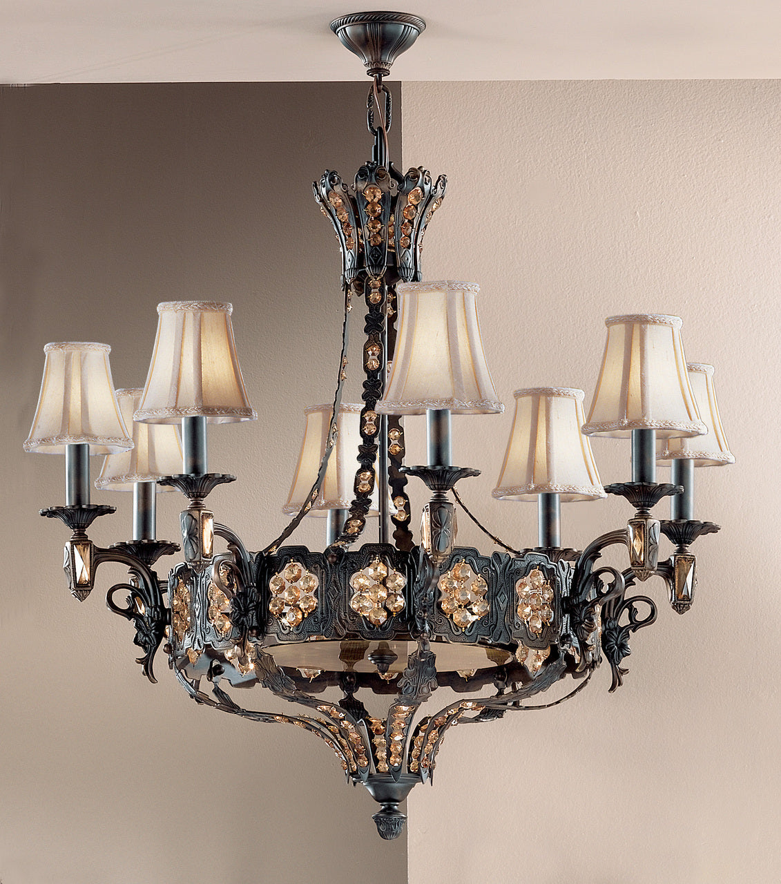 Classic Lighting 57338 AGB AI Castillio de Bronce Cast Brass Chandelier in Aged Bronze (Imported from Spain)