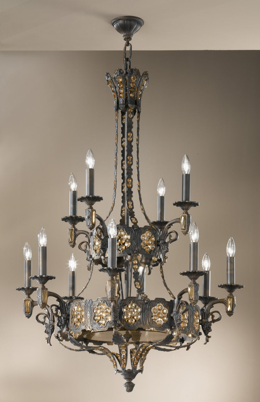 Classic Lighting 57339 AGB AI Castillio de Bronce Cast Brass Chandelier in Aged Bronze (Imported from Spain)