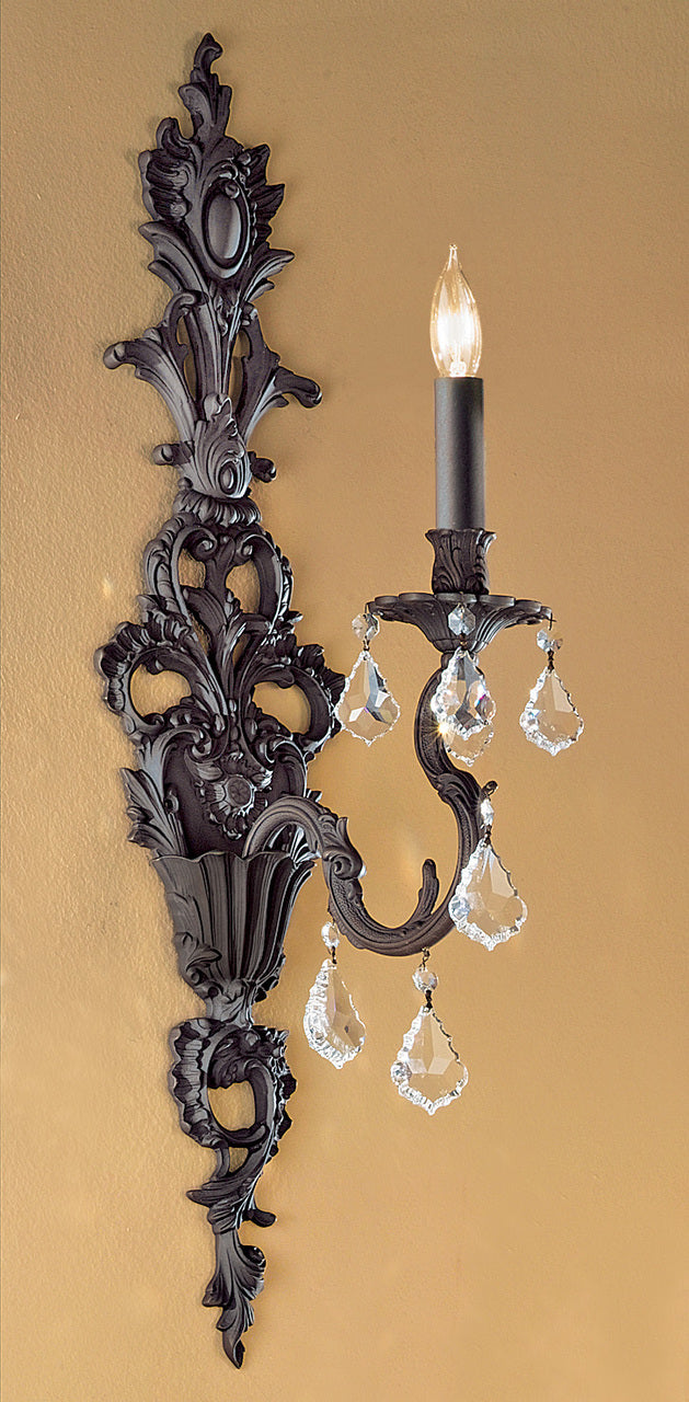 Classic Lighting 57341 AGB CBK Majestic Crystal Wall Sconce in Aged Bronze (Imported from Spain)