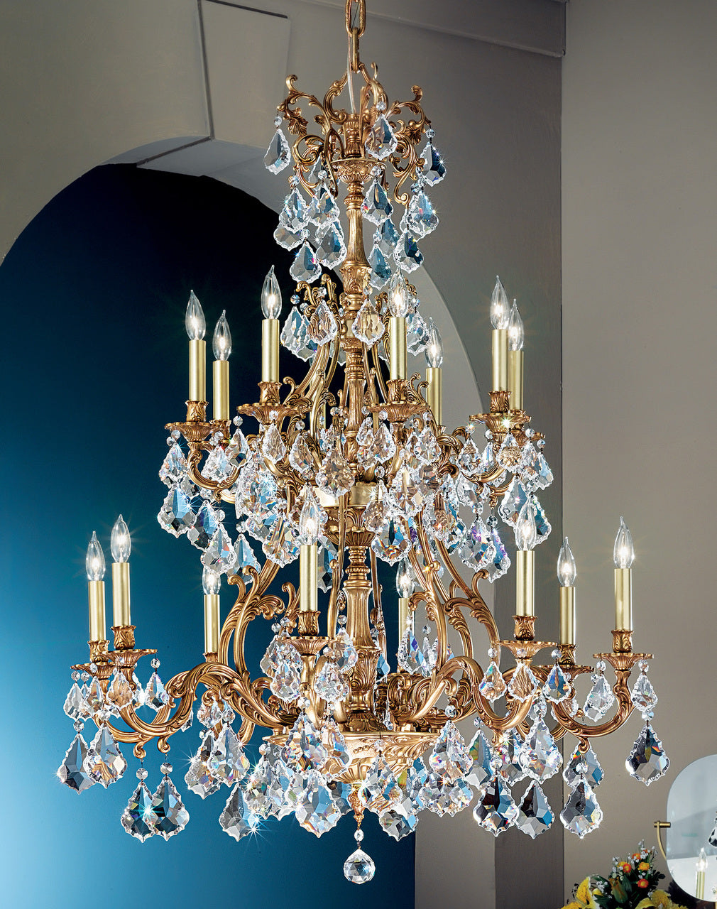 Classic Lighting 57347 FG CGT Majestic Crystal Chandelier in French Gold (Imported from Spain)