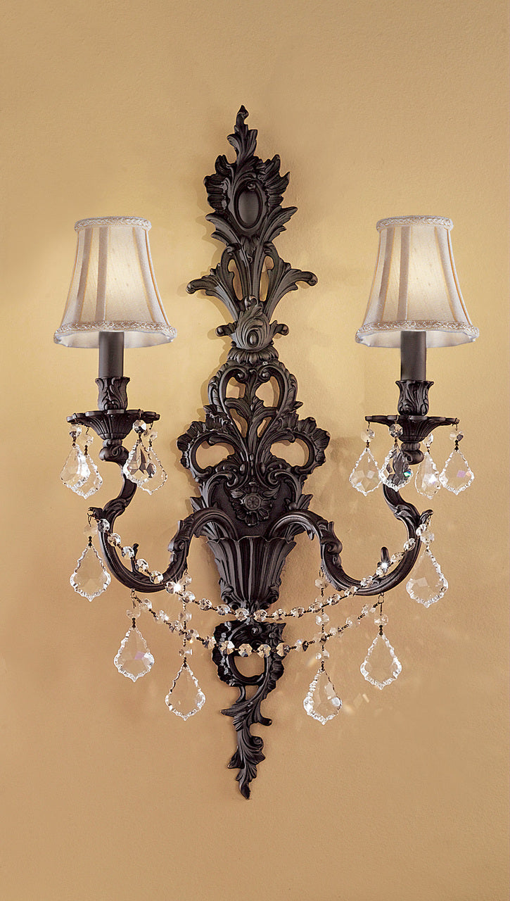 Classic Lighting 57352 AGP S Majestic Imperial Crystal Wall Sconce in Aged Pewter (Imported from Spain)