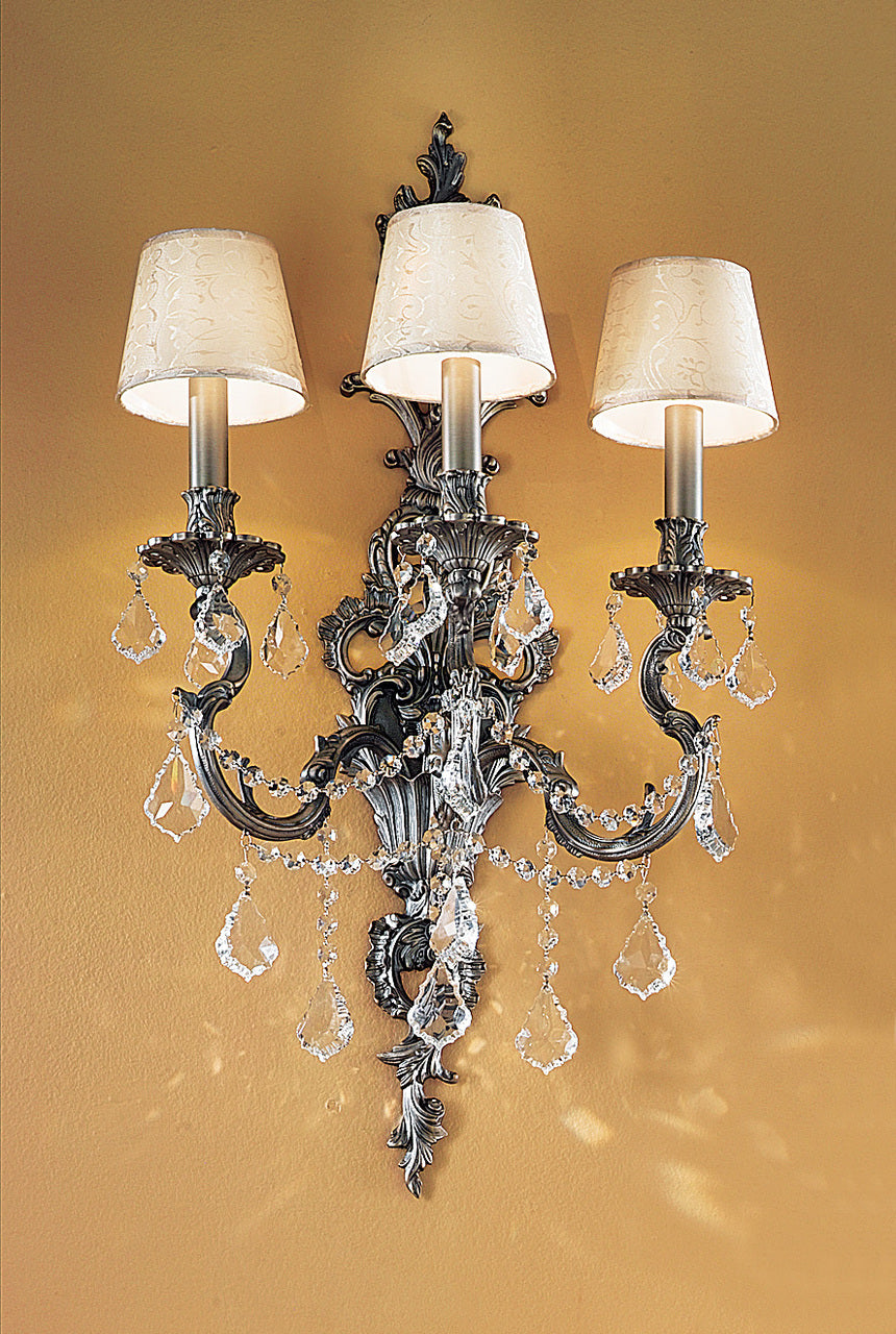 Classic Lighting 57353 AGP SC Majestic Imperial Crystal Wall Sconce in Aged Pewter (Imported from Spain)