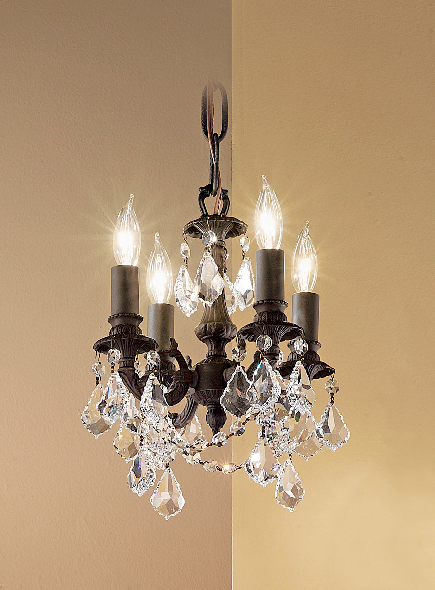 Classic Lighting 57354 AGP S Majestic Imperial Crystal Mini Chandelier in Aged Pewter (Imported from Spain)