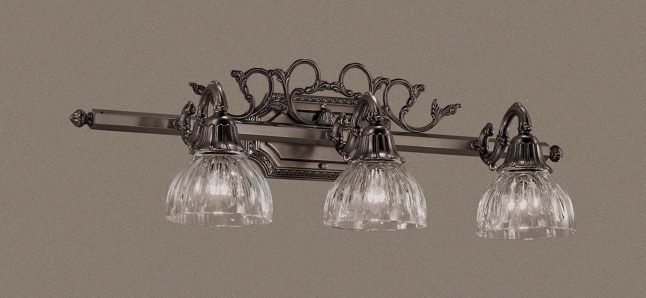 Classic Lighting 57367 AGP Majestic Cast Brass/Lead Crystal Vanity Light in Aged Pewter (Imported from Spain)