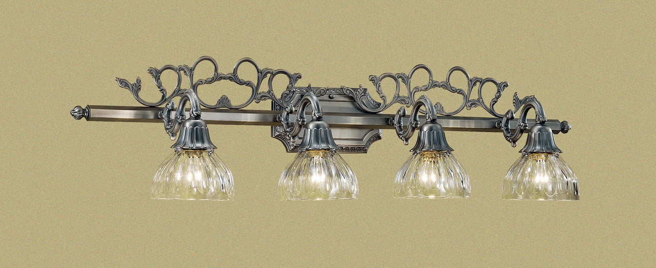 Classic Lighting 57368 AGP Majestic Cast Brass/Lead Crystal Vanity Light in Aged Pewter (Imported from Spain)