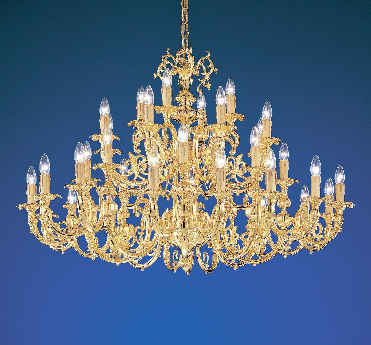 Classic Lighting 5736 G C Princeton Crystal/Cast Brass Chandelier in 24k Gold (Imported from Spain)