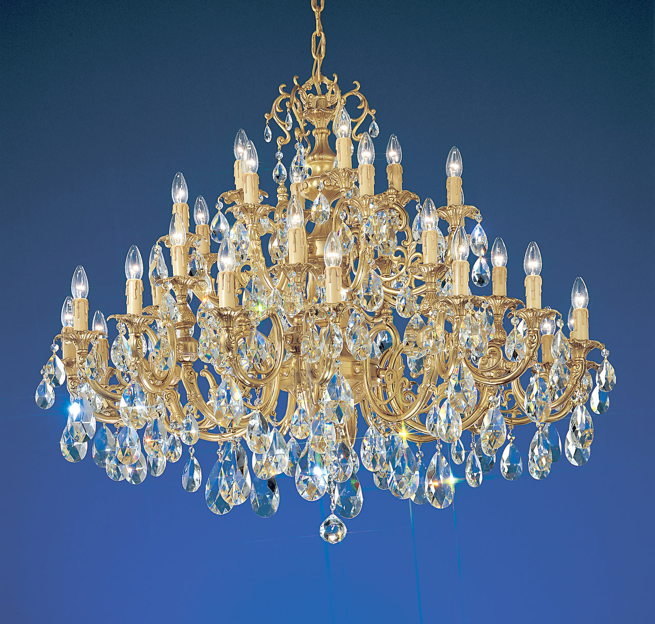 Classic Lighting 5736 SBB SC Princeton Crystal/Cast Brass Chandelier in Satin Bronze/Brown Patina (Imported from Spain)