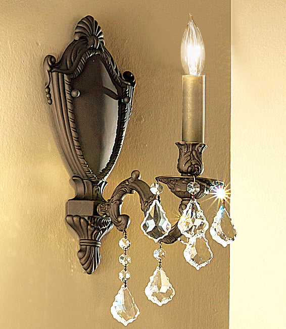 Classic Lighting 57371 AGB CP Chateau Crystal Wall Sconce in Aged Bronze (Imported from Spain)
