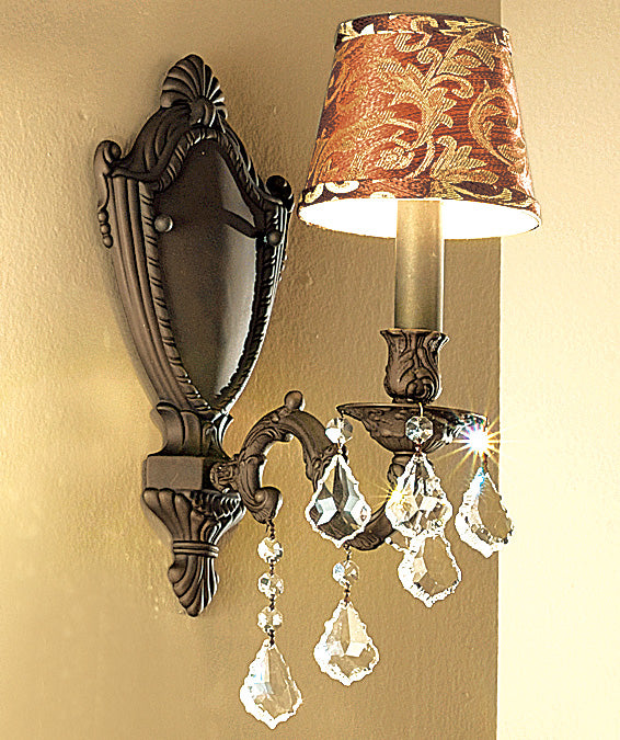 Classic Lighting 57371 AGP CGT Chateau Crystal Wall Sconce in Aged Pewter (Imported from Spain)