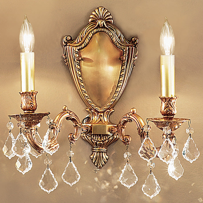 Classic Lighting 57372 AGB S Chateau Crystal Wall Sconce in Aged Bronze (Imported from Spain)