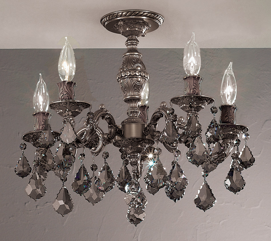 Classic Lighting 57374 AGP SGT Chateau Crystal Flushmount in Aged Pewter (Imported from Spain)