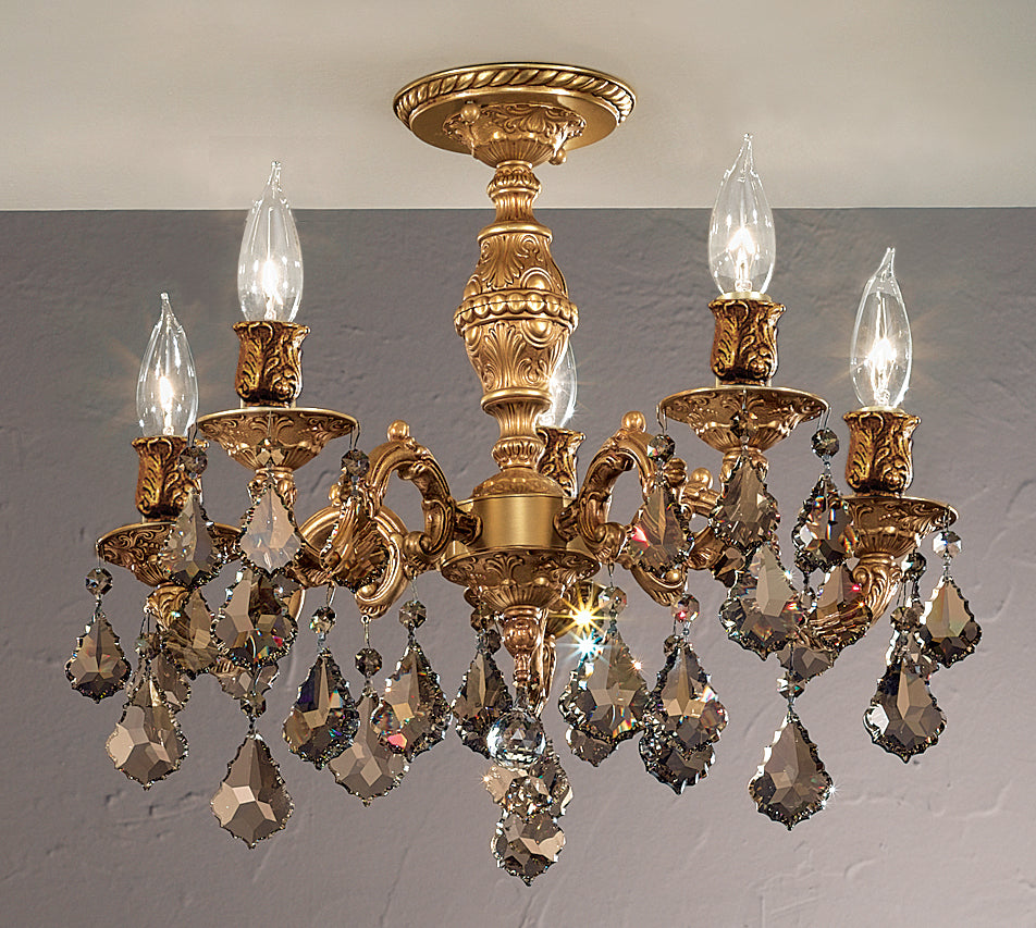 Classic Lighting 57374 FG CGT Chateau Crystal Flushmount in French Gold (Imported from Spain)