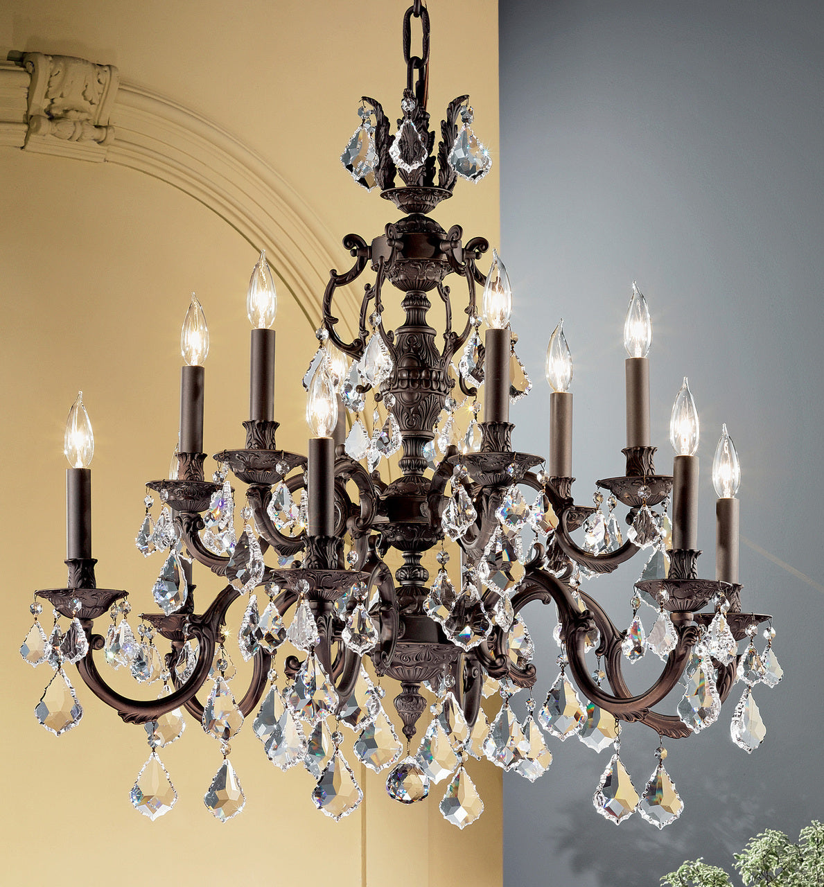 Classic Lighting 57377 FG SC Chateau Crystal Chandelier in French Gold (Imported from Spain)