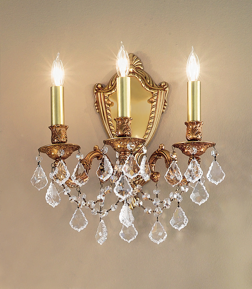 Classic Lighting 57383 FG S Chateau Imperial Crystal Wall Sconce in French Gold (Imported from Spain)