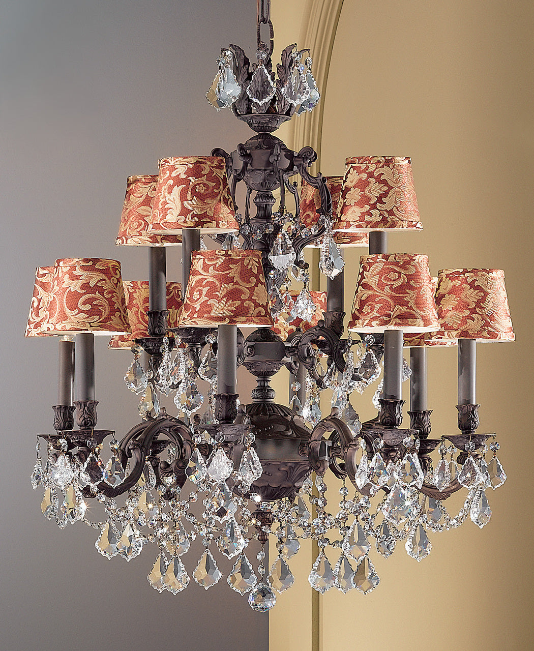 Classic Lighting 57389 AGP CP Chateau Imperial Crystal Chandelier in Aged Pewter (Imported from Spain)