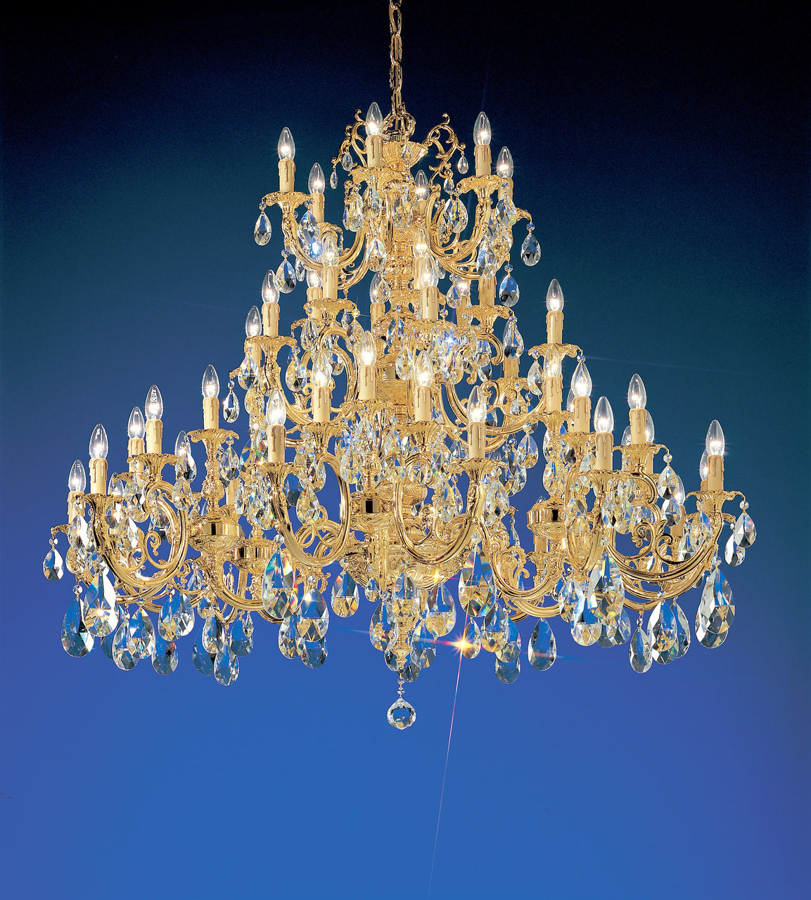 Classic Lighting 5748 G C Princeton Crystal/Cast Brass Chandelier in 24k Gold (Imported from Spain)
