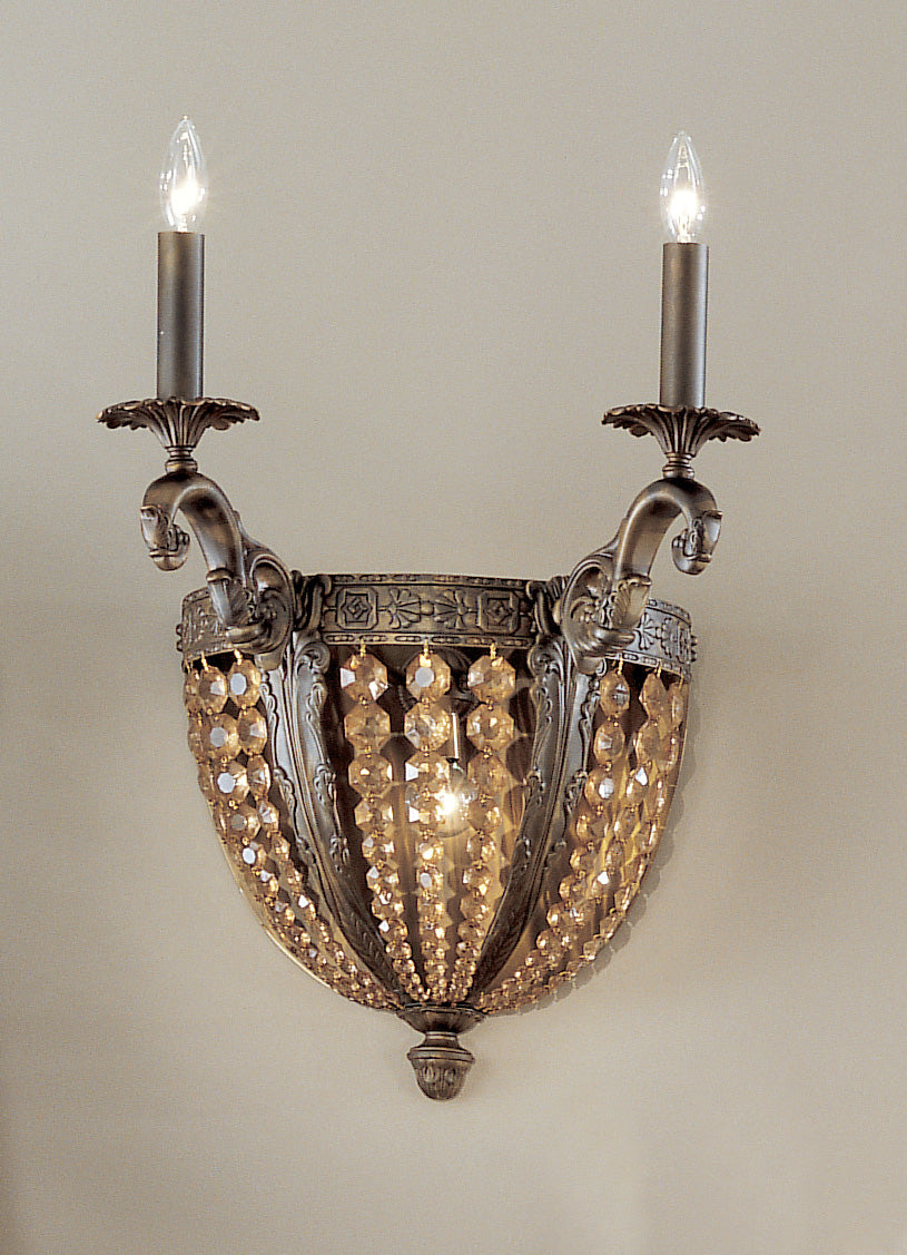 Classic Lighting 5762 AGB AI Merlot Crystal/Cast Brass Wall Sconce in Aged Bronze (Imported from Spain)