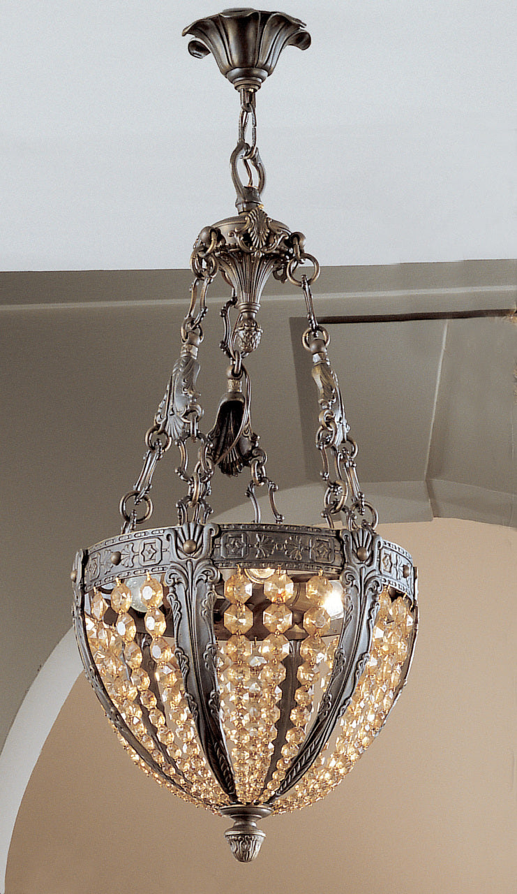 Classic Lighting 5763 AGB AI Merlot Crystal/Cast Brass Pendant in Aged Bronze (Imported from Spain)