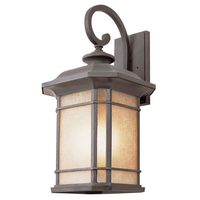 Trans Globe Lighting 5823 RT San Miguel 13.5" Outdoor Rust Mission/Craftsman Postmount Lantern with Blended Japanese and Spanish Design