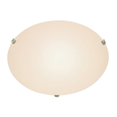 Trans Globe Lighting 58708 WH Cullen 20" Indoor White Contemporary Flushmount with Wide Dish Glass Shade for Soft Lighting(Shown in BN Finish)