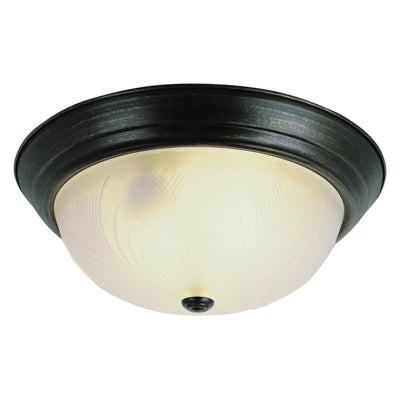 Trans Globe Lighting 58801 ROB 13" Indoor Rubbed Oil Bronze Traditional Flushmount