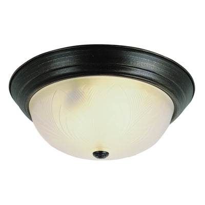 Trans Globe Lighting 58802 ROB 15" Indoor Rubbed Oil Bronze Traditional Flushmount