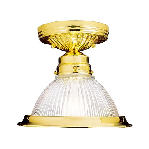 LIVEX Lighting 6006-02 Home Basics Flushmount in Polished Brass (1 Light)