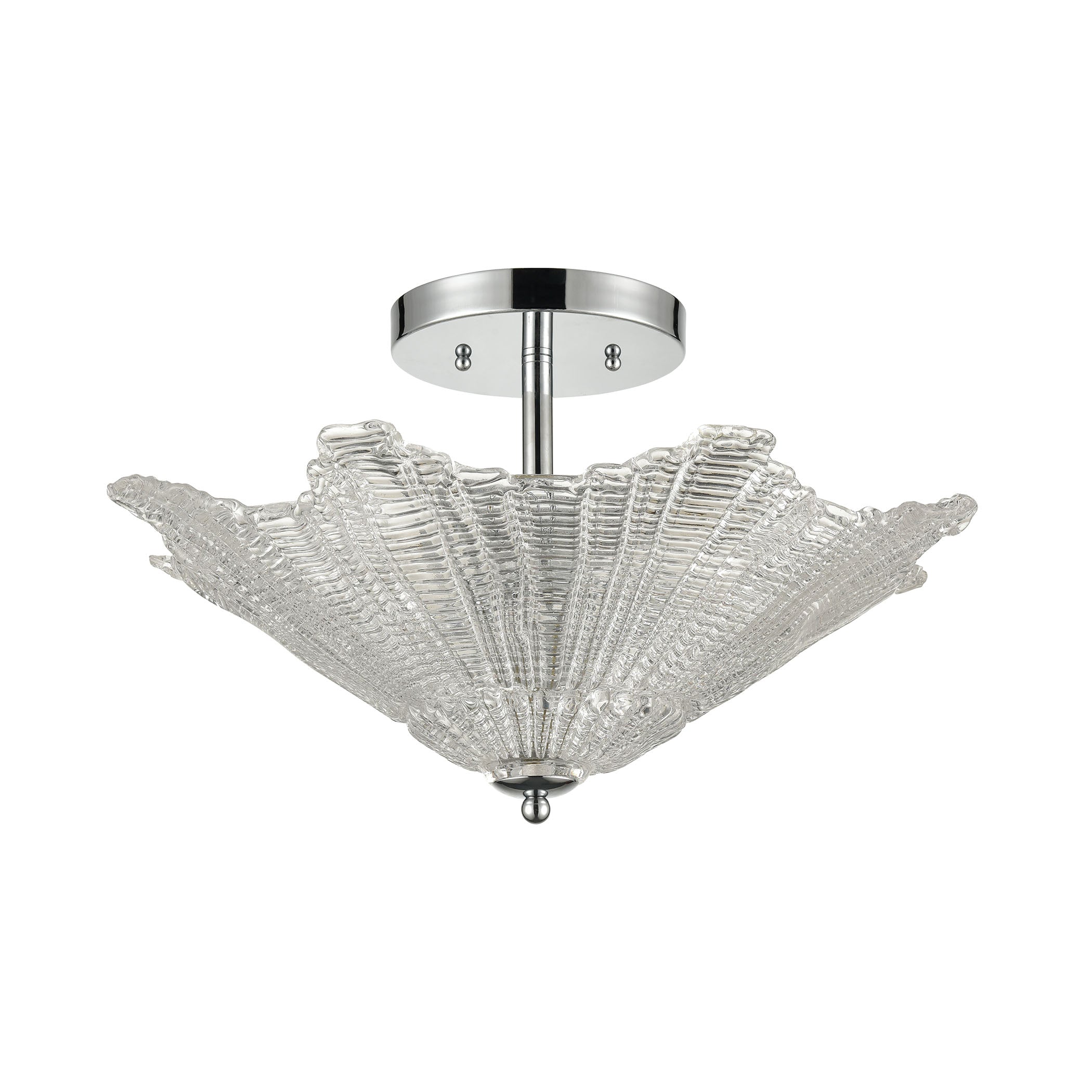 ELK Lighting 60175/4 Radiance 4-Light Semi Flush in Polished Chrome with Clear Textured Glass