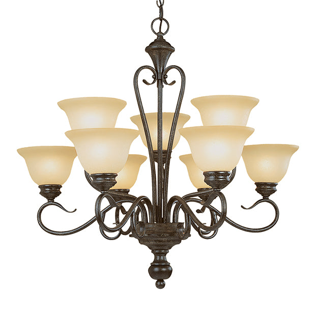 Millennium Lighting 6079-BG Devonshire Florentine Scavo Chandelier in Burnished Gold