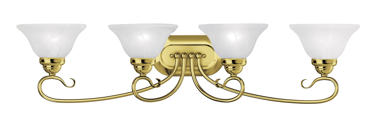 LIVEX Lighting 6104-02 Coronado Bath Light in Polished Brass (4 Light)