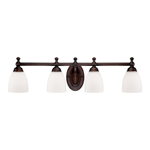 Millennium Lighting 624-RBZ Etched White Vanity Light in Rubbed Bronze