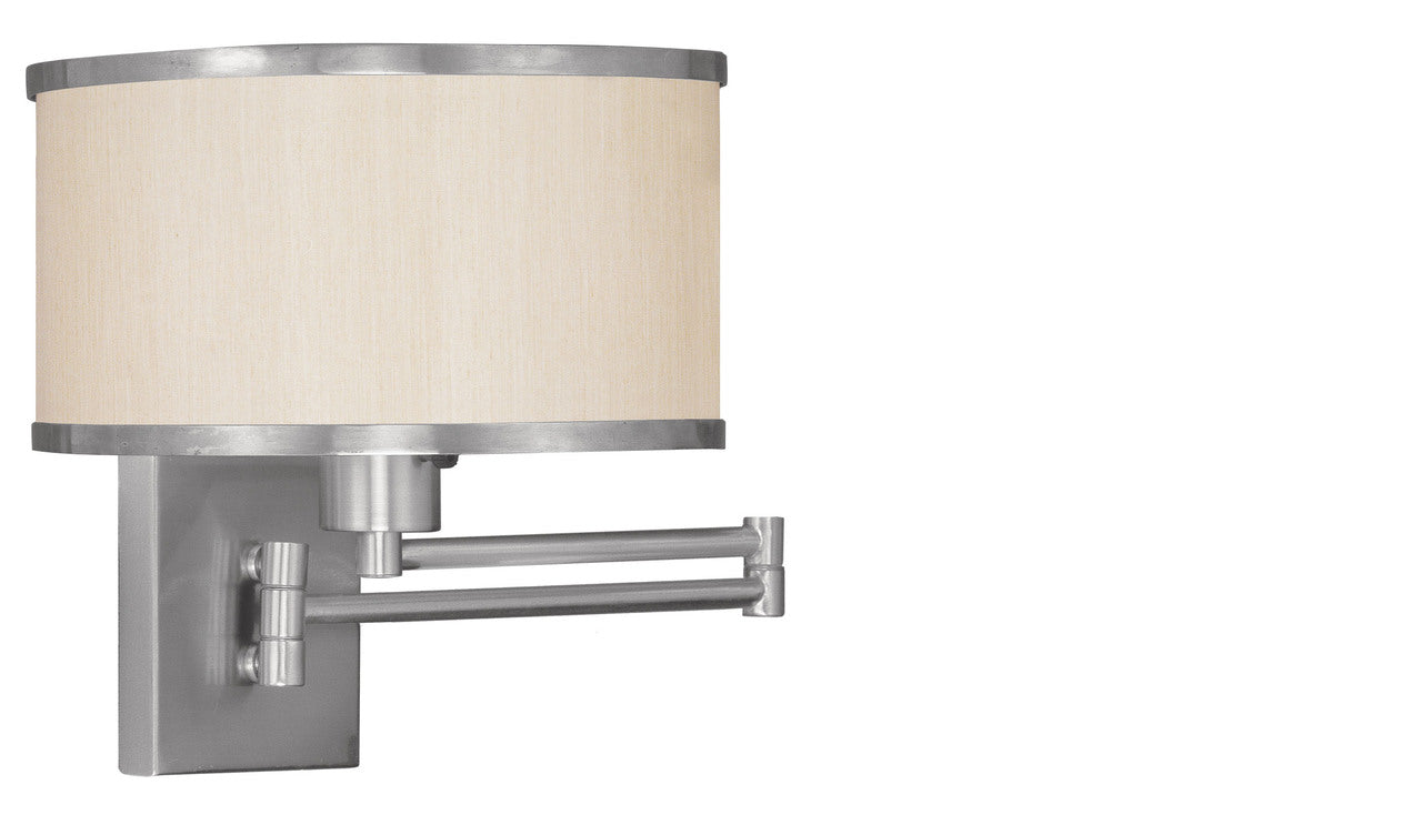 LIVEX Lighting 6279-91 Park Ridge Swing Arm Wall Lamp in Brushed Nickel (1 Light)