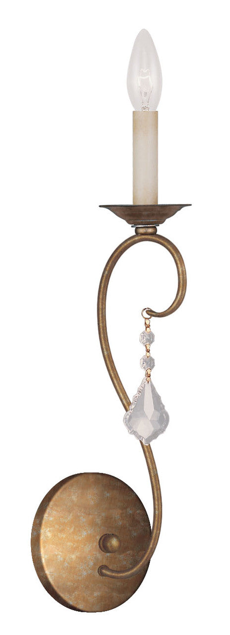 LIVEX Lighting 6421-48 Chesterfield Pennington Wall Sconce in Antique Gold Leaf (1 Light)