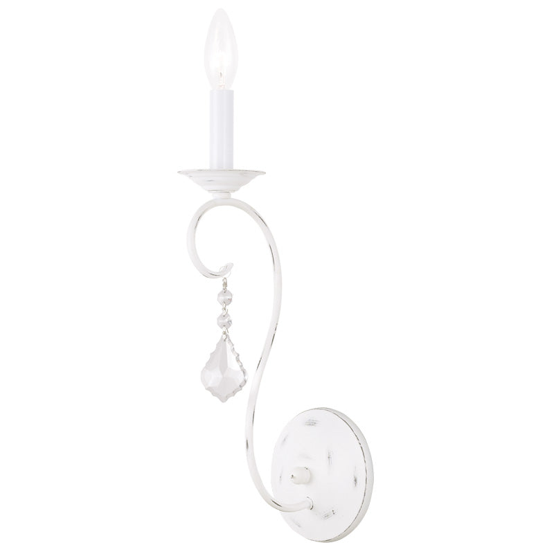 LIVEX Lighting 6421-60 Chesterfield Pennington Wall Sconce in Antique White (1 Light)