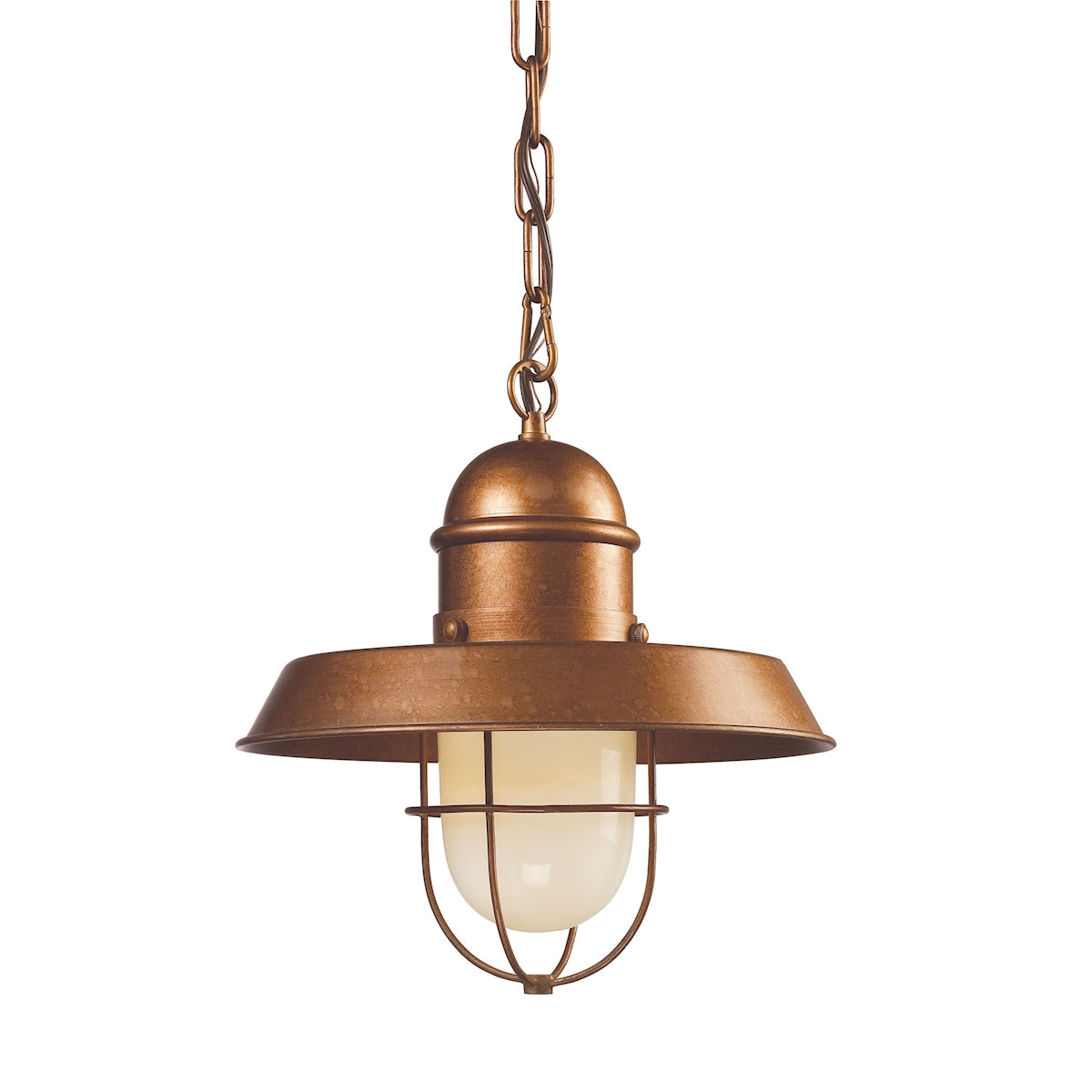 ELK Lighting 65049-1 Farmhouse 1-Light Mini Pendant in Bellwether Copper with Matching Shade
