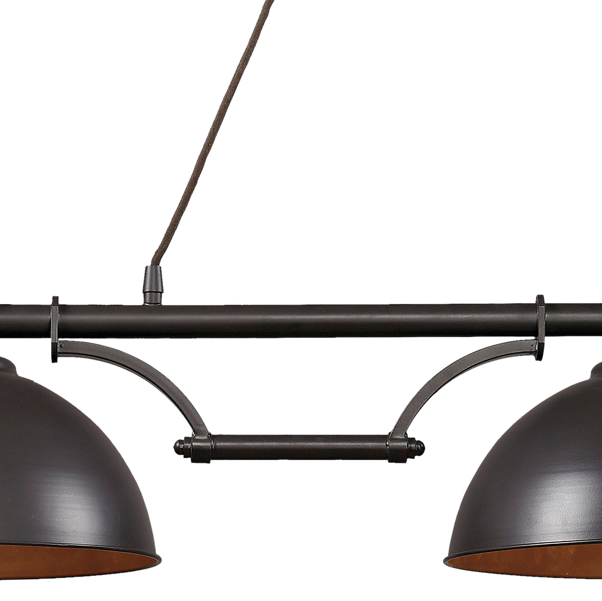 ELK Lighting 65151-3 Farmhouse 3-Light Island Light in Oiled Bronze with Matching Shade